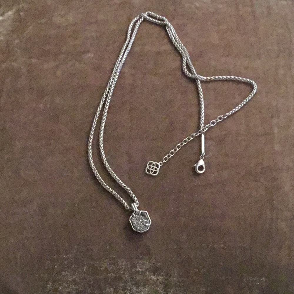 Kendra Scott Silver Drusy Necklace